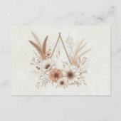 ニュートラルBohoフローラと詳細結婚ズ エンクロージャーカード (裏面)