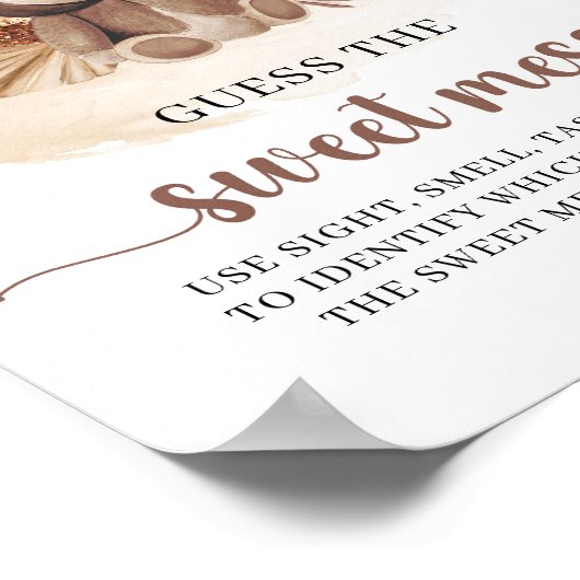 ニュートラルboho teddy bear甘い混乱ゲームを推測 ポスター (角)