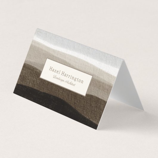 ニュートラルQRコード折り畳み名刺ブラウンタン 名刺 (正面)