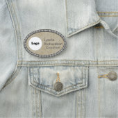 ニュートラルTaupe Beigeとシルバーきらきら光る名札 名札 (インサイチュ)