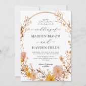 ニュートラ素朴ルボホフローラワイルドフラワー結婚ズ 招待状 (正面)