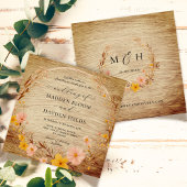 ニュートラ素朴ルボホフローラワイルドフラワー結婚ズ 招待状