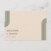 ニュートラ素朴ル緑アーチモダン結婚ズ エンクロージャーカード (裏面)