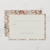 ニュートラ素朴ル自然フローラボーミニマルホ結婚ズ 出欠カード (正面/裏面)