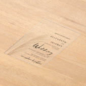 ニュートラ素朴ル自然ボホパンパスグラス結婚イン アクリル招待状 (レイダウン)