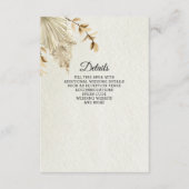 ニュートラ素朴ル自然ボホパンパスグラス結婚ズ エンクロージャーカード (正面)