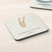 ニュートラ素朴ル自然ボホパンパスグラス結婚ズ コースター (左側)