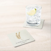 ニュートラ素朴ル自然ボホパンパスグラス結婚ズ スクエアペーパーコースター (インサイチュ)