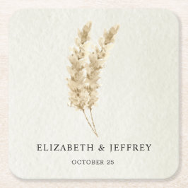 ニュートラ素朴ル自然ボホパンパスグラス結婚ズ スクエアペーパーコースター