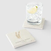 ニュートラ素朴ル自然ボホパンパスグラス結婚ズ ストーンコースター (横)