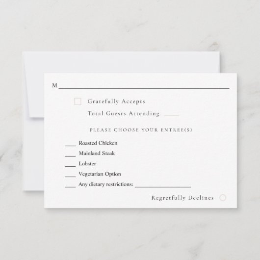 ニュートラ素朴ルBohoフローラと食事RSVP S2 出欠カード (裏面)