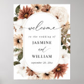 ニュートラ素朴ルBohoフローラウェルカムサイン ポスター (正面)