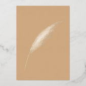 ニュートラ素朴ルBoho Pampas日付を保存 箔招待状 (裏面)