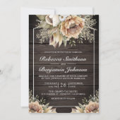 ニュートラ自然ントルーペフローラウッドQRコー結婚ド 招待状 (正面)