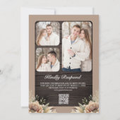 ニュートラ自然ントルーペフローラウッドQRコー結婚ド 招待状 (裏面)