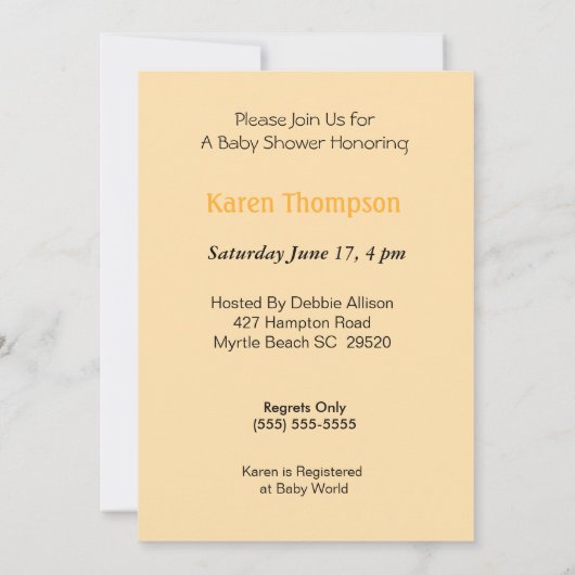 ニュートルストルパーソナライズされたクベビーシャワー招待状 招待状 (裏面)