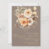 ニュートルベージュフローラボタニッ結婚クス 招待状 (正面)