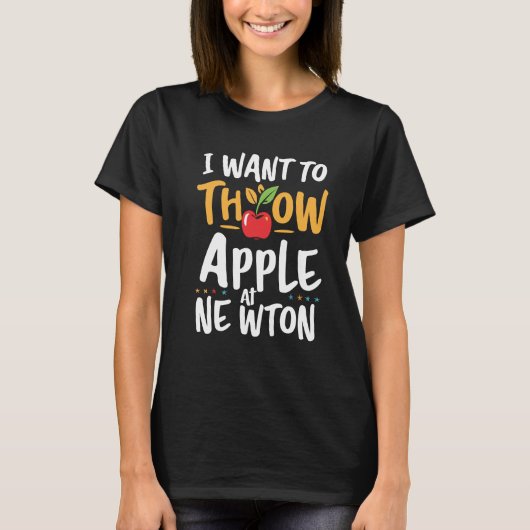 ニュートンでリンゴ Tシャツ (正面)