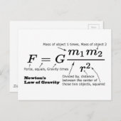 ニュートンの万有引力の法則 ポストカード (正面/裏面)