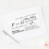 ニュートンの万有引力の法則 長方形シール (封筒)