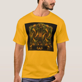 ニュートンキューブ グリーンとイエローのフラクタル Tシャツ