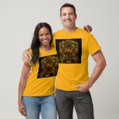 ニュートンキューブ グリーンとイエローのフラクタル Tシャツ (ユニセックス)
