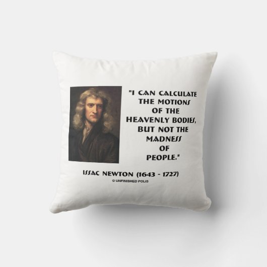 ニュートン人の運動の狂気を計算引用文 クッション (裏面)