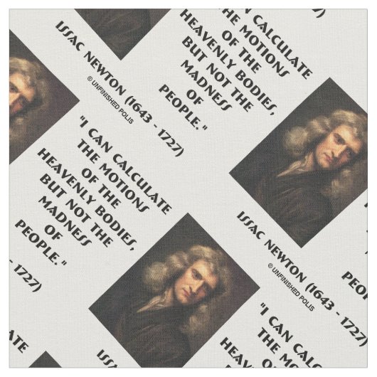 ニュートン人の運動の狂気を計算引用文 ファブリック (クローズアップ)