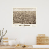 ニュートン、MAパノラママップ – 1878 ポスター (キッチン)