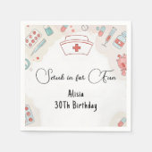 ニュードクターハート登録ナースRn 30th誕生日 スタンダードカクテルナプキン (正面)