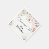 ニュードクターハート登録ナースRn 30th誕生日 スタンダードカクテルナプキン (角)