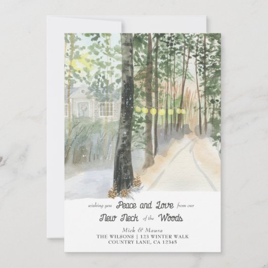 ニューネックオブザウッズ冬素朴のホリデームービング 案内状 (正面)