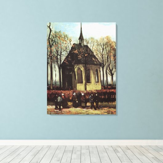 ニューネン教会の会衆 ヴィンセント・ヴァン・ゴッホ キャンバスプリント (インサイチュ (ウッドフロア))