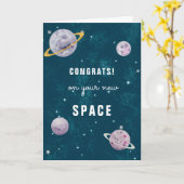 ニューハウスおめでとうオンあなたの宇宙おもしろいパン カード (黄色い花)