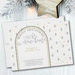 ニューハウスからのクリスマス北欧の松の木が動く 案内状