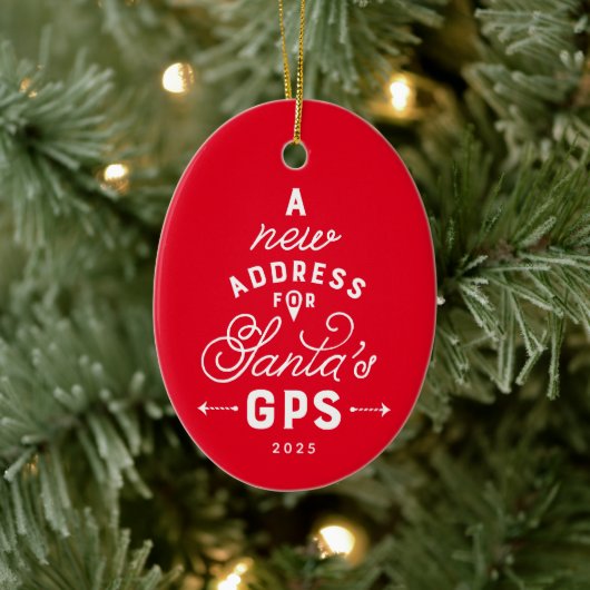 ニューハウスかわいい赤1枚の写真クリスマス セラミックオーナメント (ツリー)