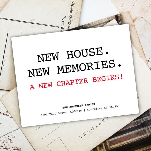 ニューハウスアドレスシンプルミニマリスト移動 案内ポストカード