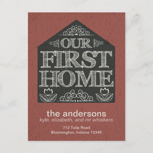 ニューハウスアドレス発表Chalkboard 案内ポストカード (正面)