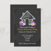 ニューハウスウォーミングパーティーBlackboard Doodle 招待状 (正面/裏面)
