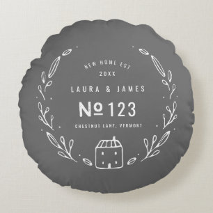 ニューハウスハンドドローフローラデザイン ラウンドクッション