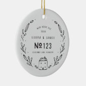 ニューハウス手描きフローラデザインクリスマス セラミックオーナメント (右)