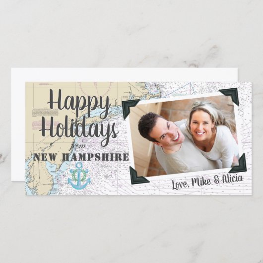 ニューハンプシャーからの航海の幸せな休暇 シーズンカード (正面/裏面)