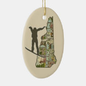 ニューハンプシャーのスノーボーダーのクリスマスツリーのオーナメント セラミックオーナメント (右)