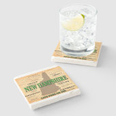 ニューハンプシャーのヴィンテージの地図 ストーンコースター (横)