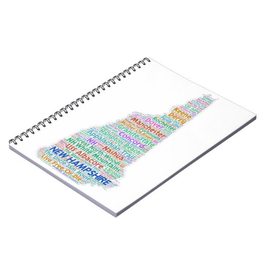 ニューハンプシャーの単語の雲 ノートブック (左側)