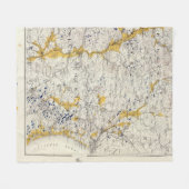 ニューハンプシャーの地勢および氷地図 フリースブランケット (正面(横))