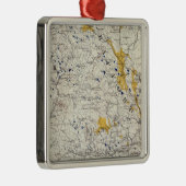 ニューハンプシャーの地勢および氷地図 メタルオーナメント (右)