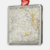 ニューハンプシャーの地勢および氷地図 メタルオーナメント (左)