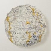 ニューハンプシャーの地勢および氷地図 ラウンドクッション (裏面)