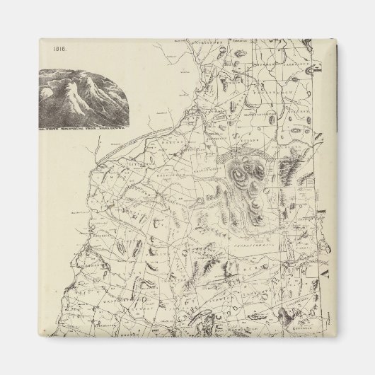 ニューハンプシャーの地図1816 マグネット (正面)